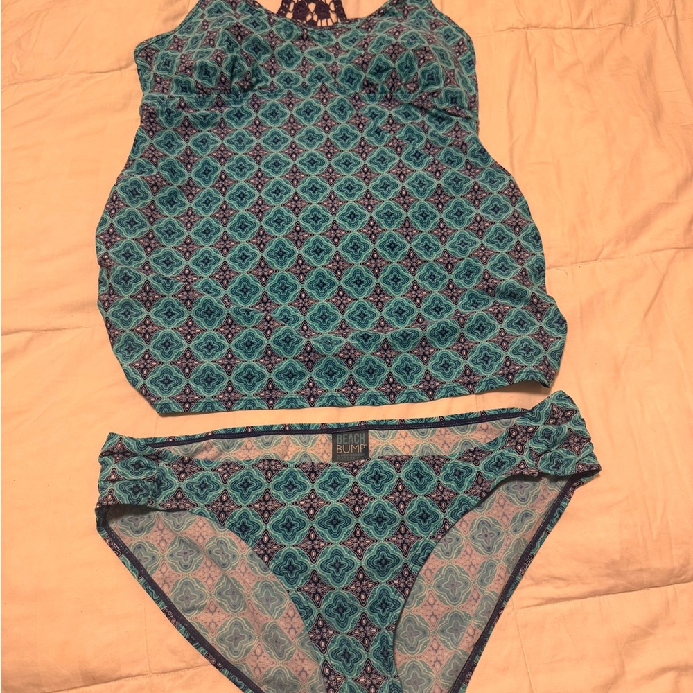 Bump Maternity Blue Patterned One Piece